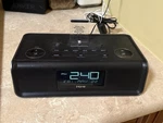 Ihome Black IDL43 Dual Charging Fm Clock Radio W/lightning Dock. Fixed Price $15.00.