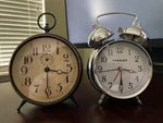 2 Vintage Alarm Clocks - Stanley & Noble Crosley Chrome Metal Tested Working. Fixed Price $40.00.