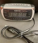 Emerson Dual Alarm Clock Am/fm Radio CK5052 (silver) Tested/working. Fixed Price $13.00.