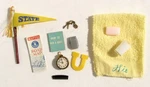 Vintage Barbie Ken Accessories Keys Towel Alarm Clock Pennant Razor Milk. Fixed Price $49.95.