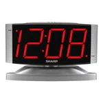 Sharp Led Digital Alarm Clock, Swivel Base, Silver Case, Red Display, SPC033D. Fixed Price $20.73.