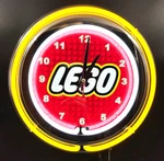 15" Lego Sign Double Neon Wall Clock Yellow. Fixed Price $124.99.