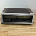 General Electric Blue Alarm Clock Am Fm Radio Wood Grain Vintage. Fixed Price $35.95.