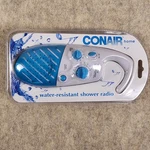 New Conair Pollenex SR16 Blue White Water Resistant Hang Shower Radio Am/fm. Fixed Price $29.99.