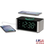 Bluetooth Alarm Clock W/ Wireless Charger Usb Port Indoor Use Digital Display. Fixed Price $63.37.
