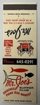 Vintage Matchbook Cover / Mr. Joe Supper Club Piano Bar St. Paul Minnesota. Fixed Price $6.00.
